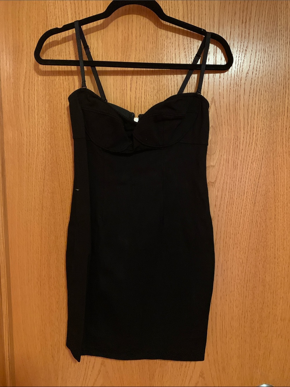 Little Black Bodycon Dress with Spaghetti Straps